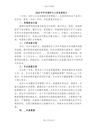 2024年手术室护士工作总结范文