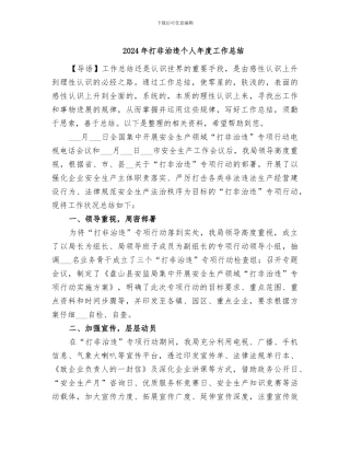 2024年打非治违个人年度工作总结