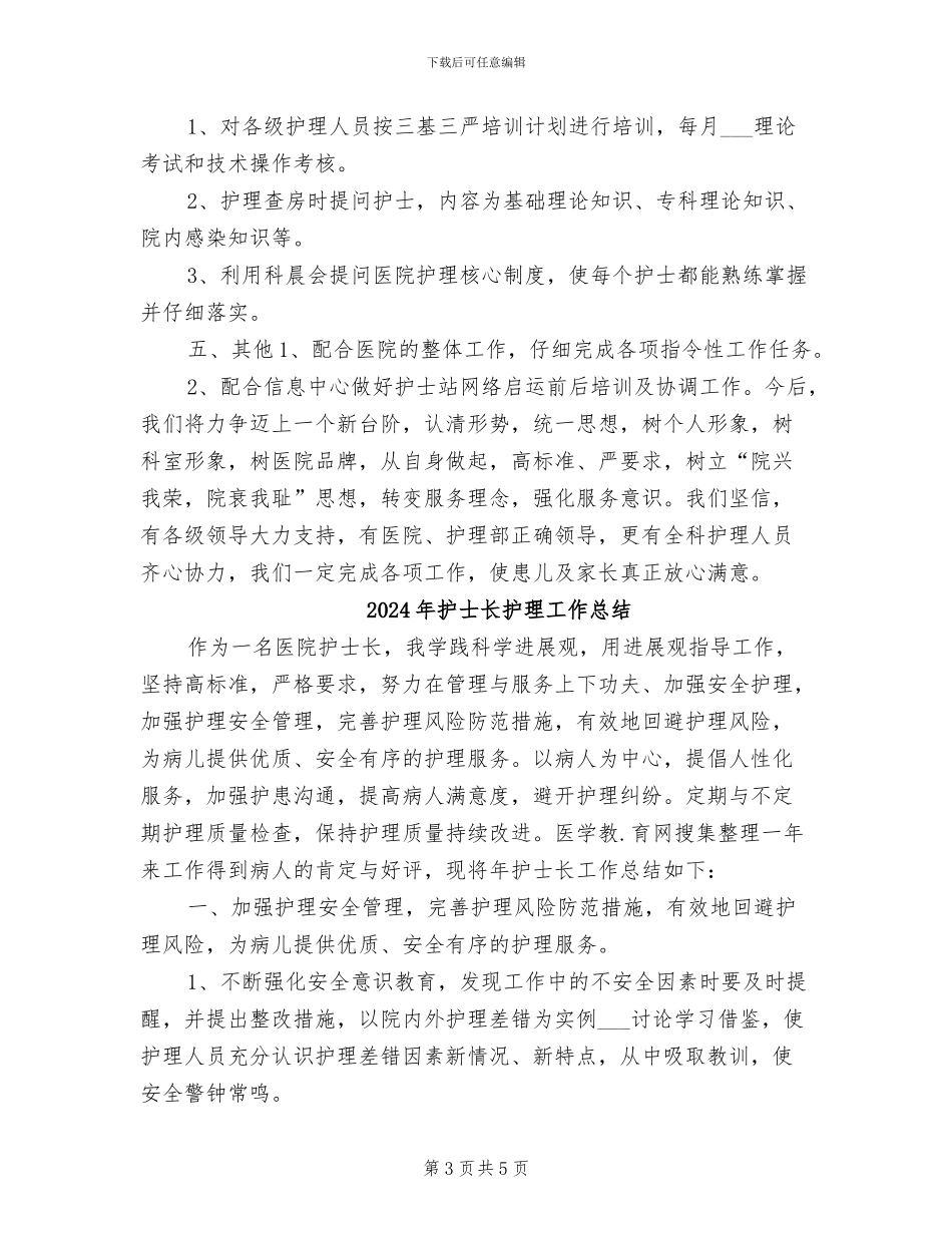 2024年护士长护理工作年度总结_第3页