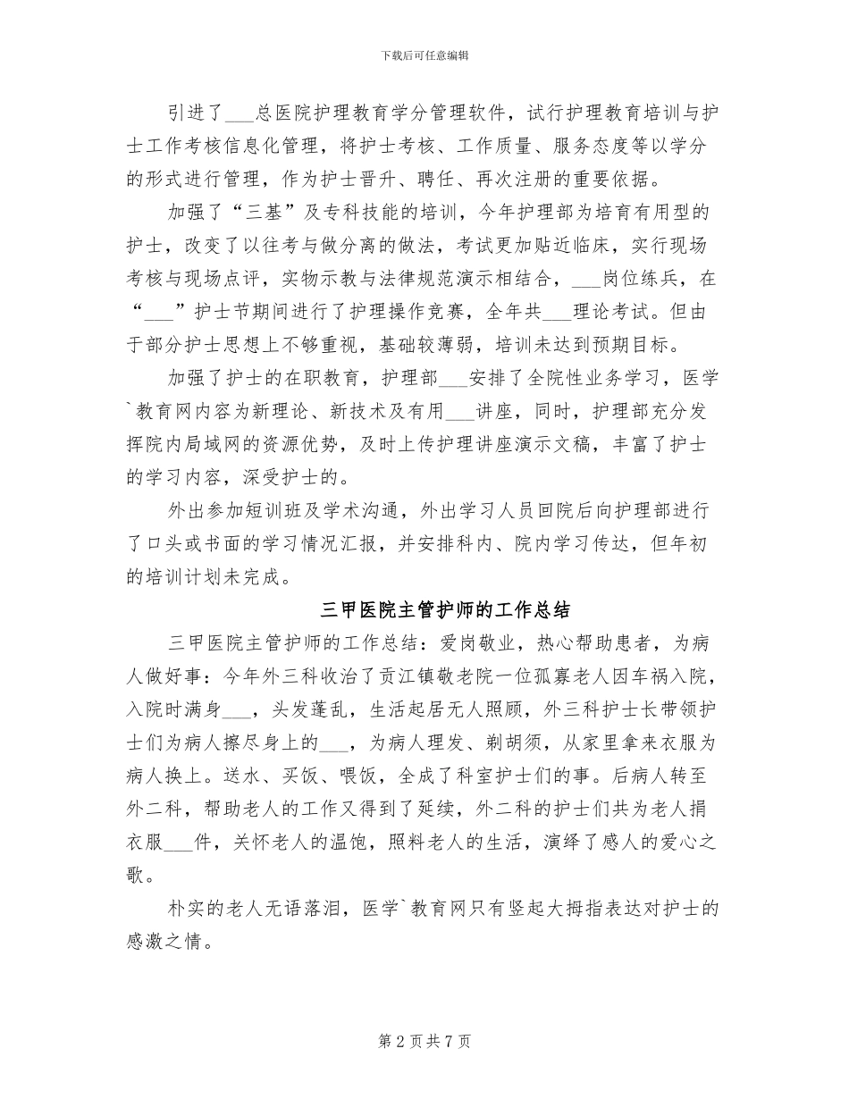 2024年护师的工作总结_第2页