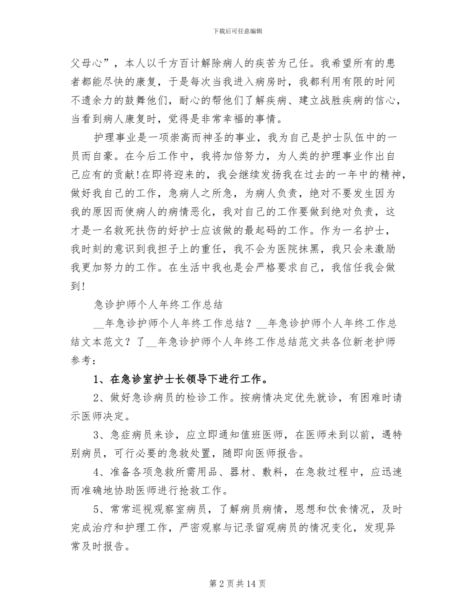 2024年护师工作总结_第2页