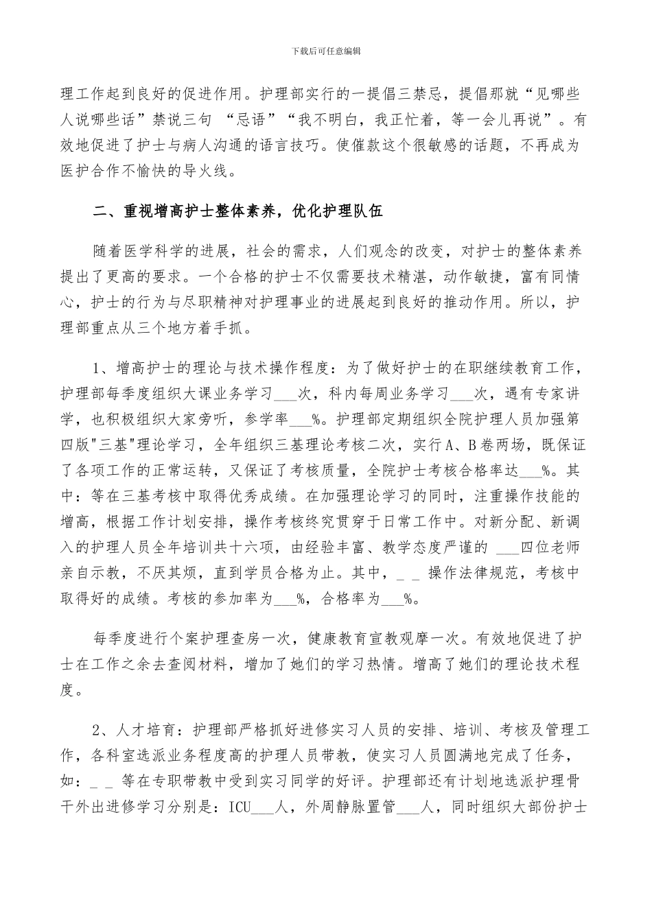 2024年护理季度工作总结范文_第2页