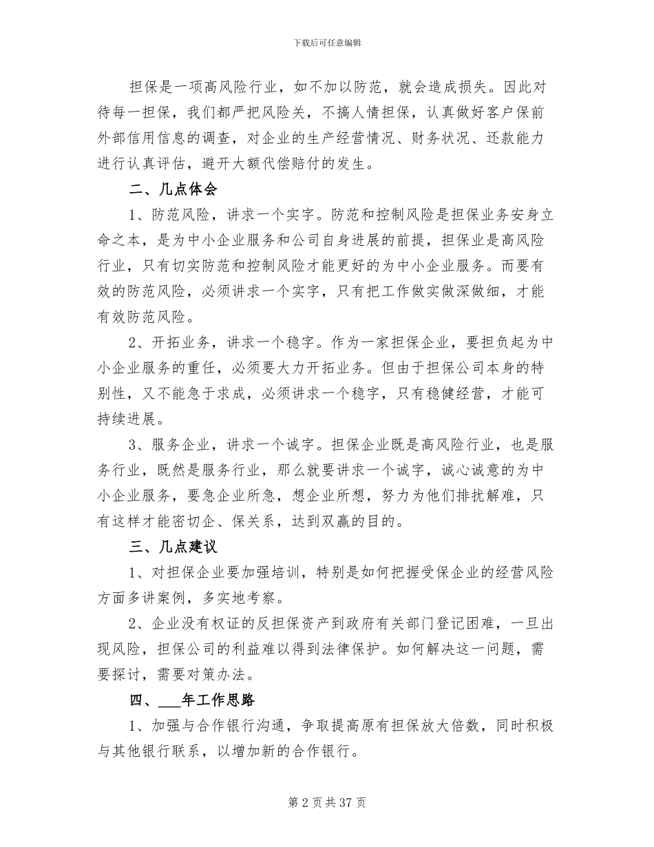 2024年担保公司的年度工作总结_第2页
