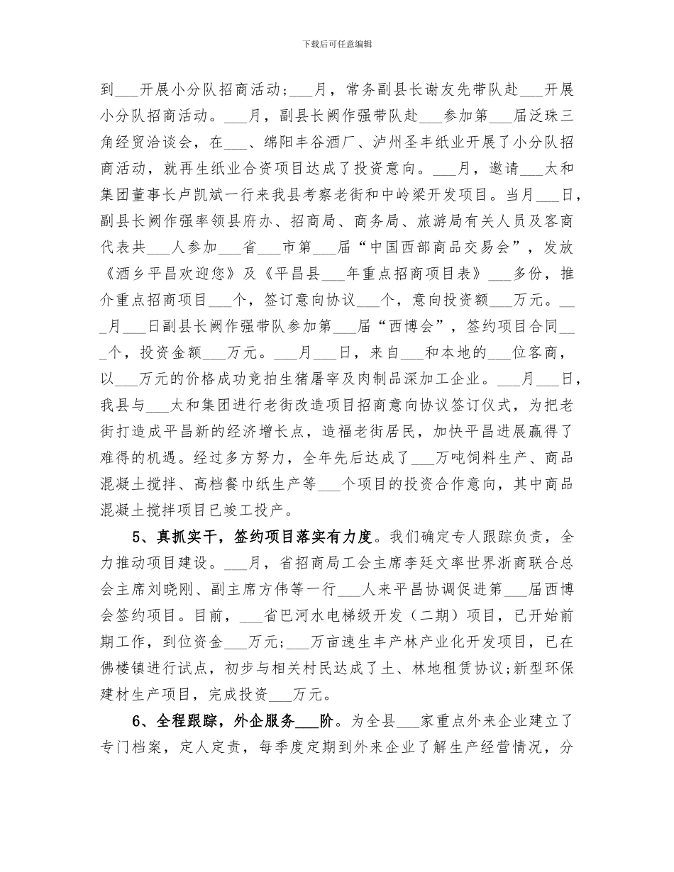 2024年招商引资的个人工作总结_第2页