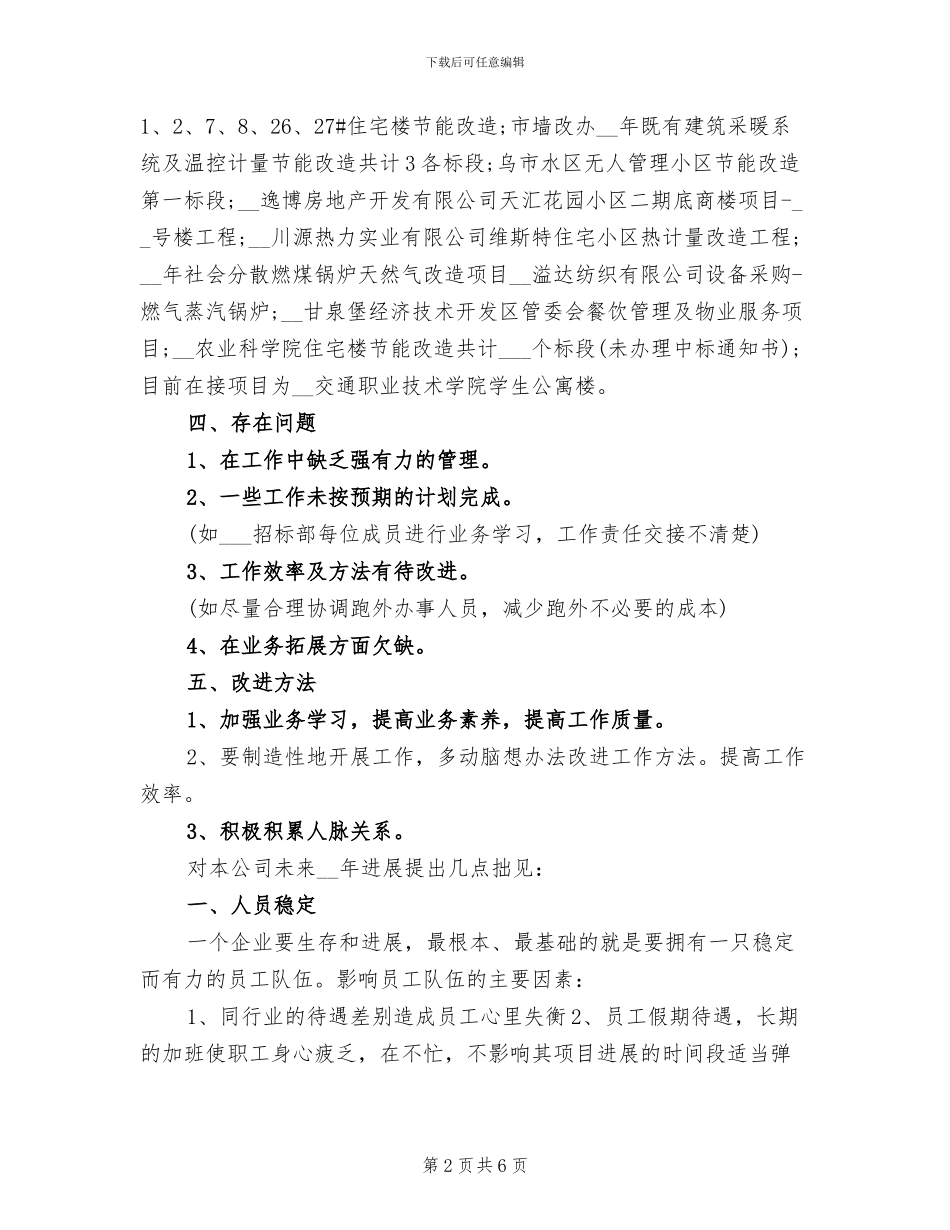 2024年招标代理个人工作总结_第2页