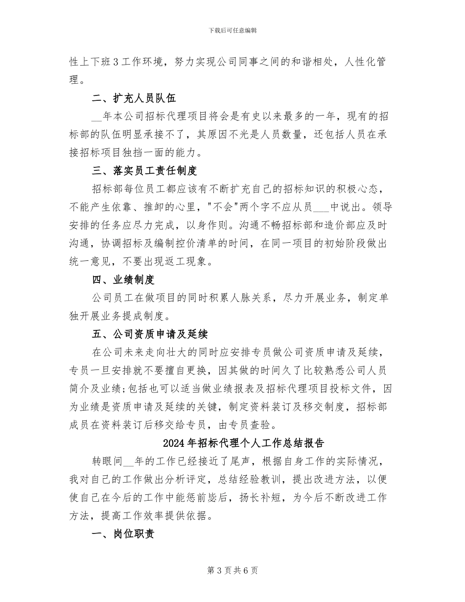 2024年招标代理个人工作总结_第3页