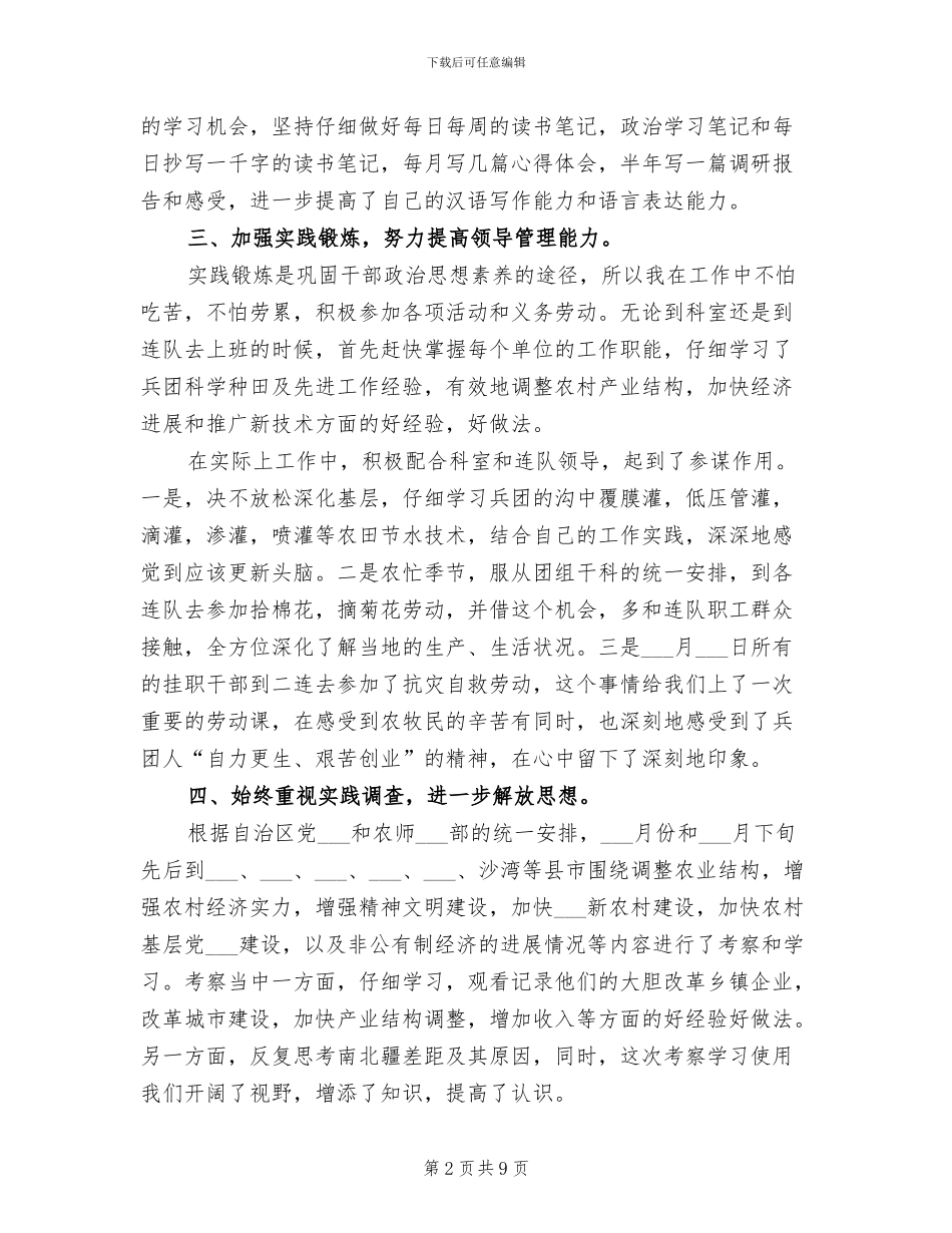 2024年挂职干部基层服务述职总结_第2页