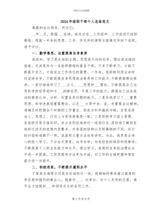 2024年挂职干部个人总结范文