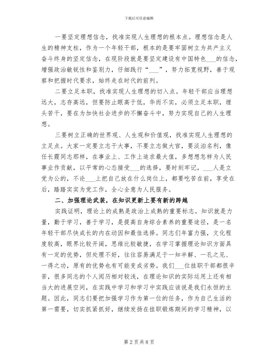 2024年挂职干部总结座谈会讲话_第2页