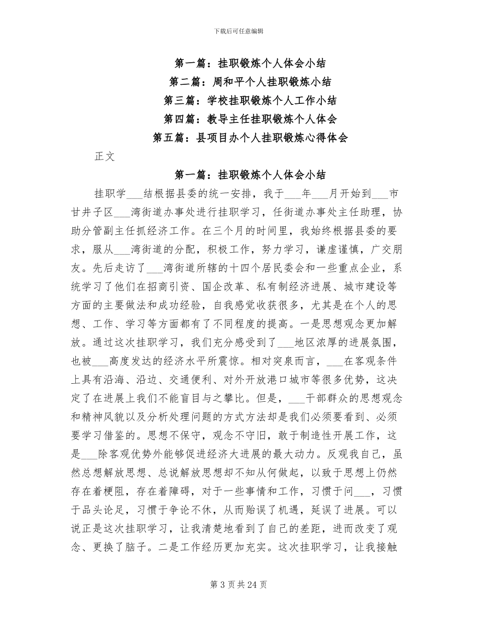 2024年挂职锻炼三月工作总结_第3页