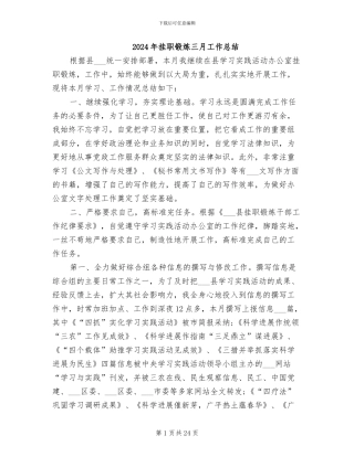 2024年挂职锻炼三月工作总结