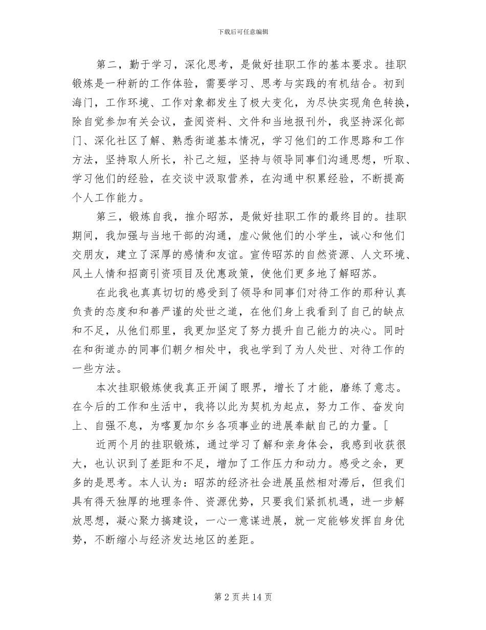 2024年挂职锻炼个人工作总结二_第2页