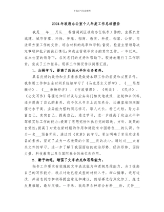 2024年政府办公室个人年度工作总结报告
