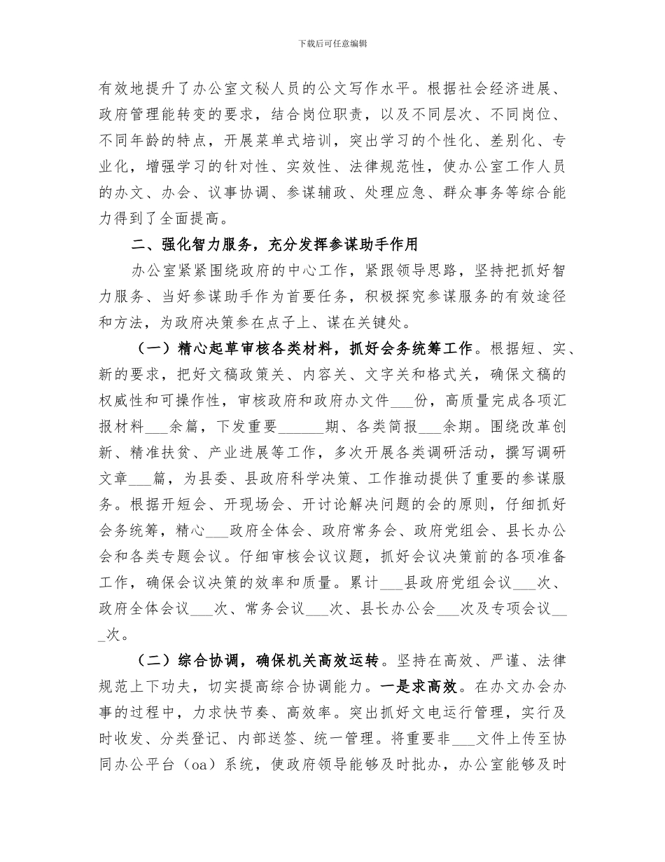 2024年政府办工作总结_第2页