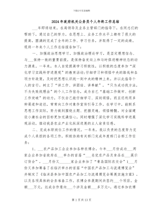 2024年政府机关公务员个人年终工作总结