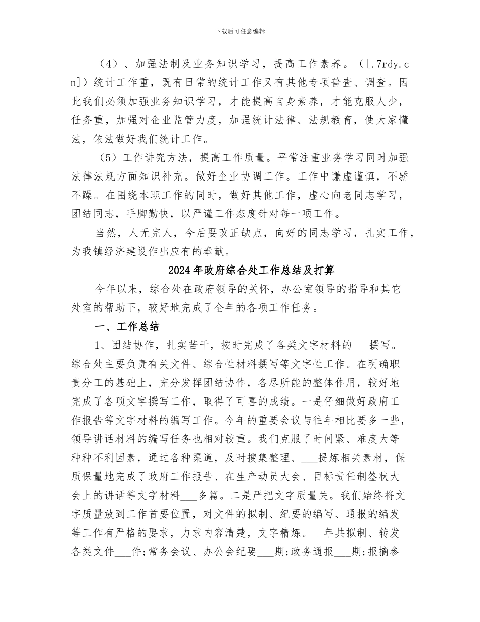 2024年政府统计员个人工作总结_第2页