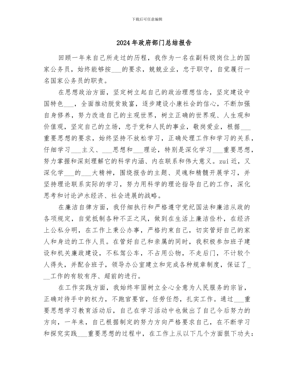2024年政府部门总结报告_第1页