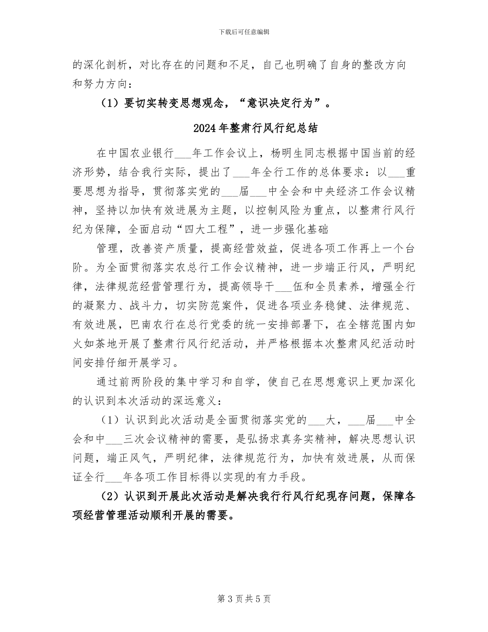 2024年整肃行风行纪工作总结_第3页