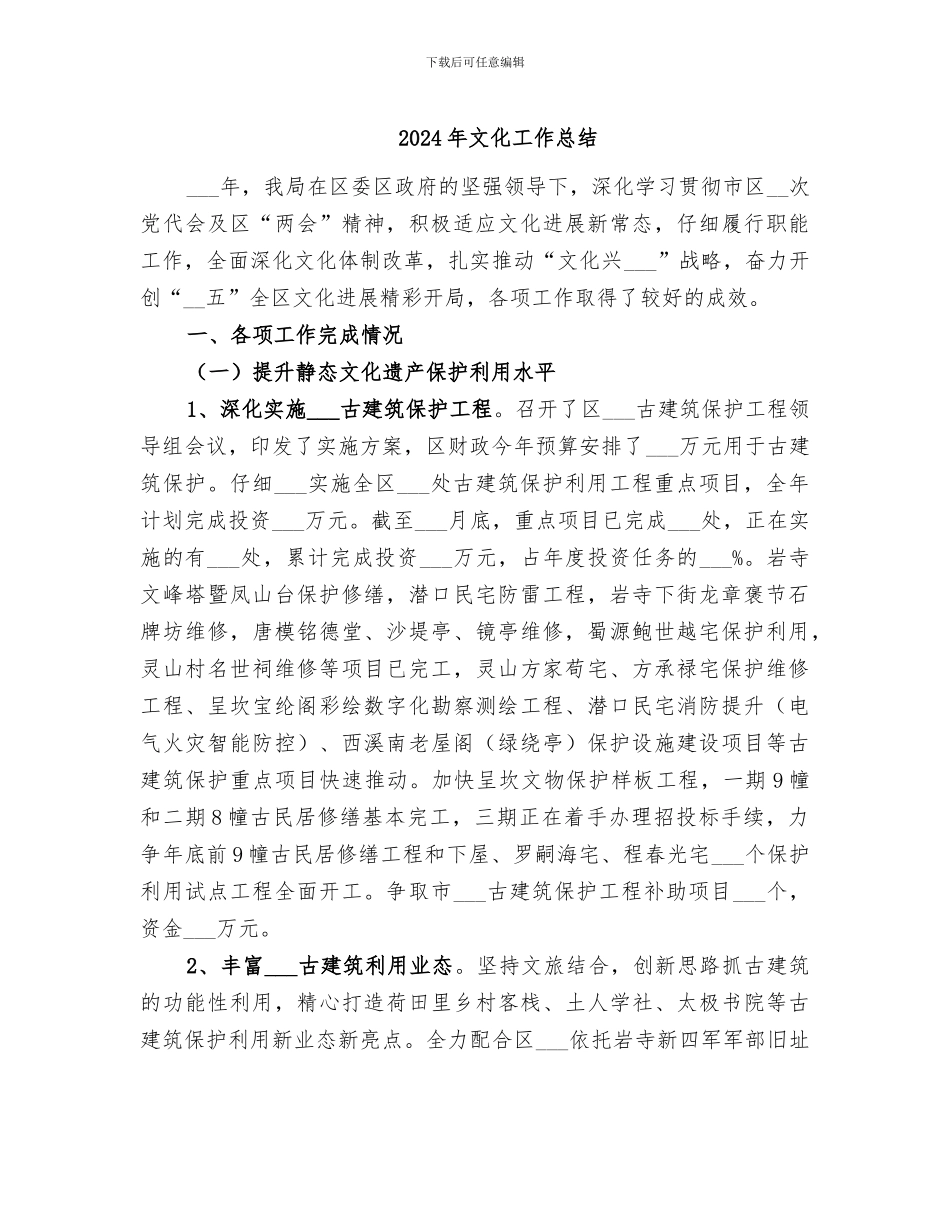 2024年文化工作总结_第1页