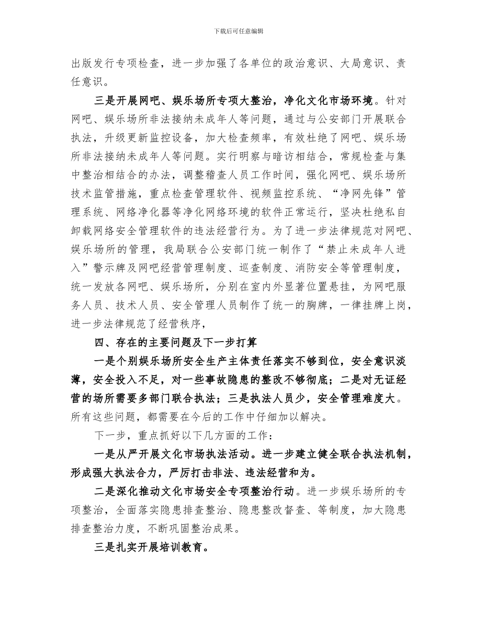 2024年文化市场安全生产工作总结_第3页