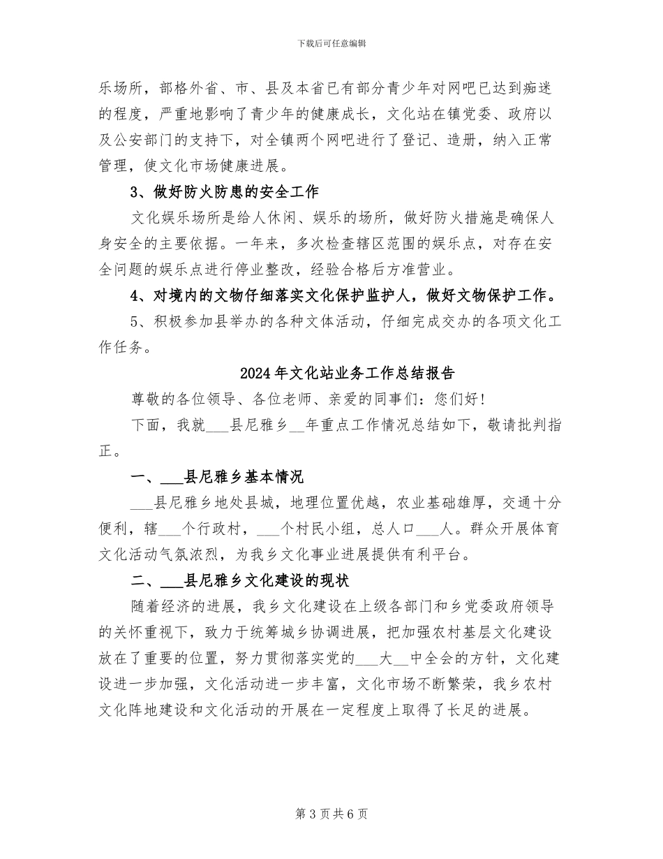 2024年文化站业务工作总结_第3页
