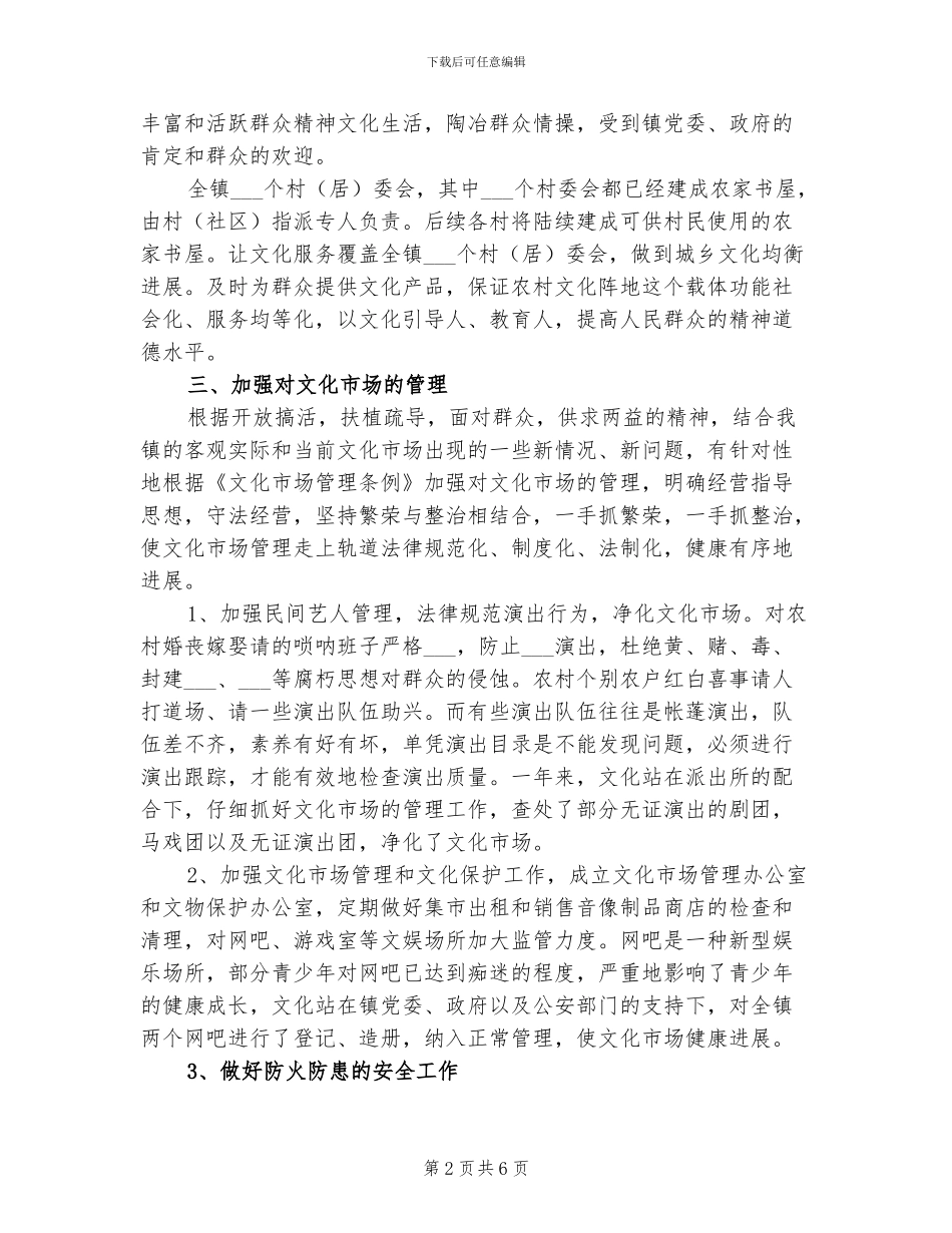 2024年文化站长工作总结范文_第2页