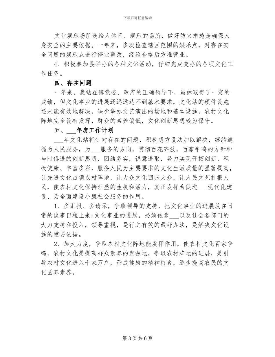 2024年文化站长工作总结范文_第3页