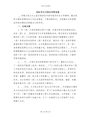 2024年文卫体办年终总结