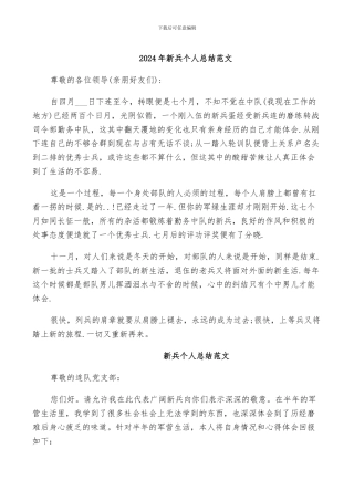 2024年新兵个人总结范文