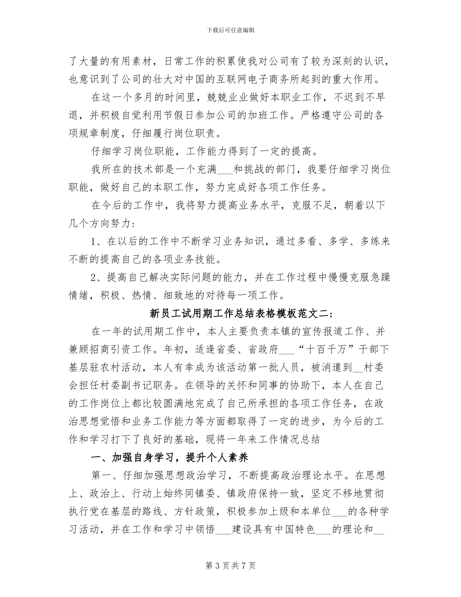 2024年新员工试用期工作总结范本_第3页