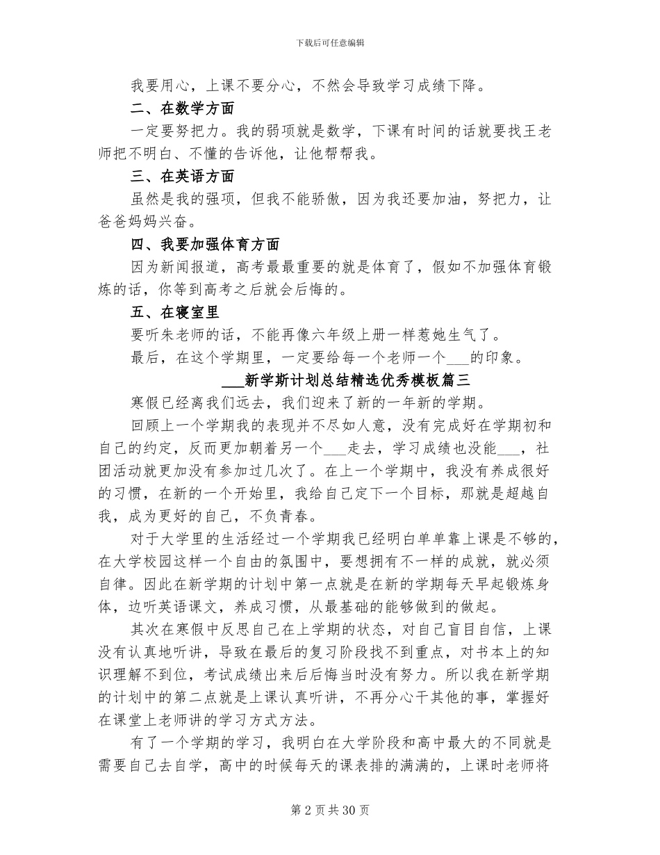 2024年新学斯计划总结优秀_第2页