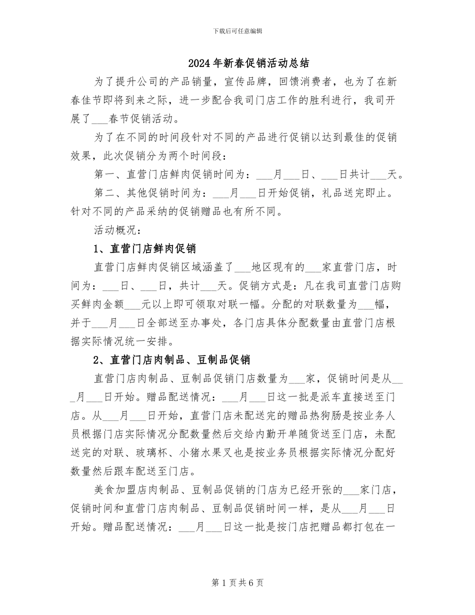 2024年新春促销活动总结_第1页