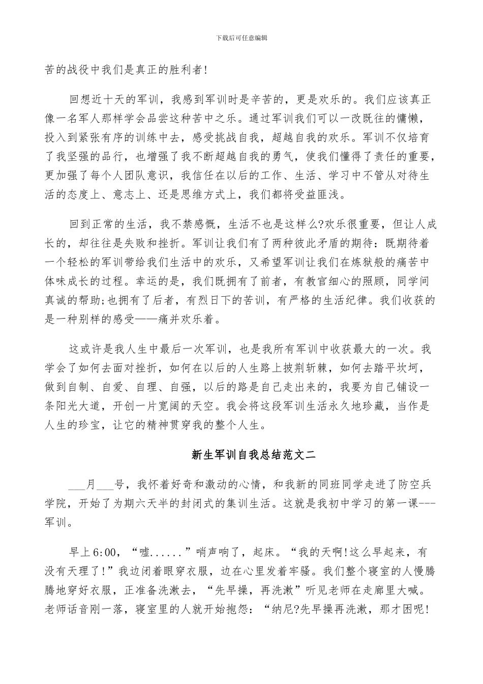 2024年新生军训自我总结_第3页
