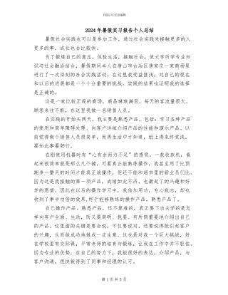 2024年暑假实习报告个人总结