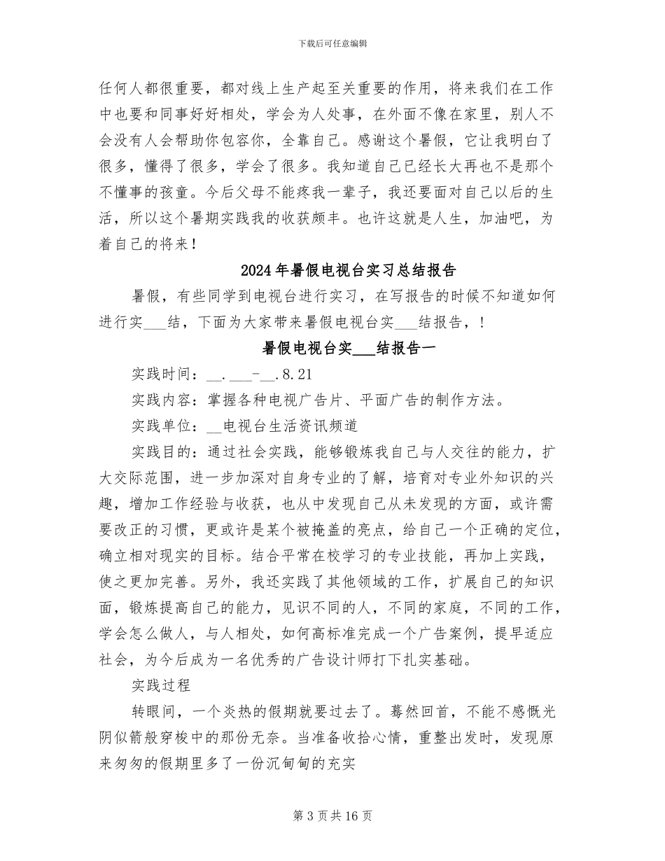 2024年暑假电子厂打工社会实践总结_第3页