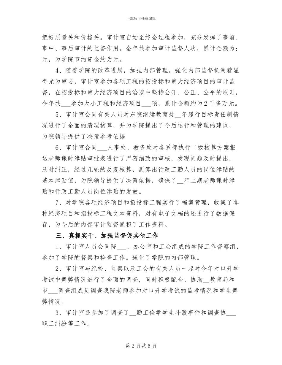 2024年最新审计个人工作总结模板精选_第2页