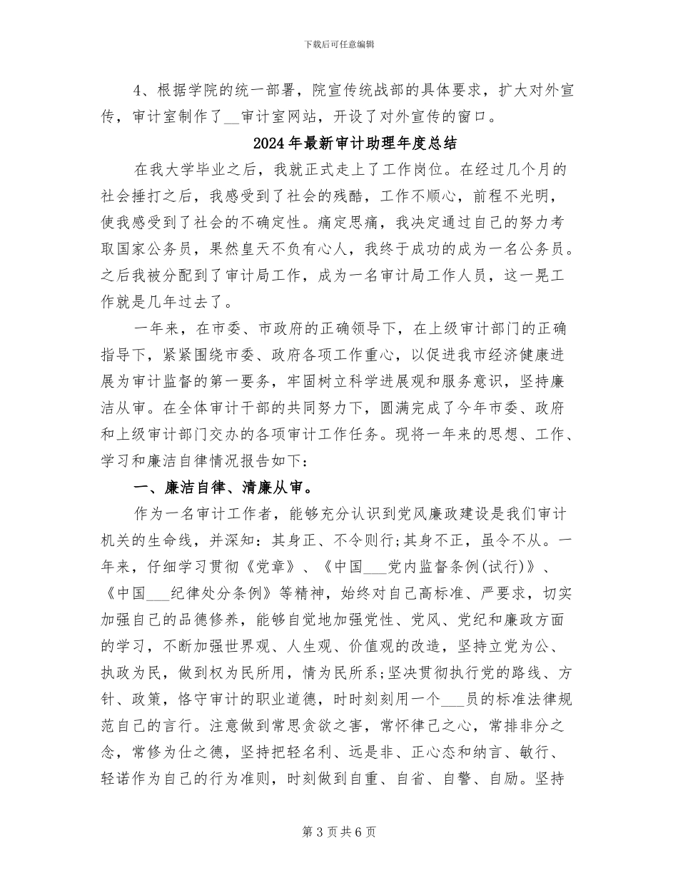 2024年最新审计个人工作总结模板精选_第3页