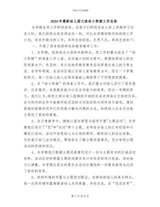 2024年最新幼儿园大班幼小衔接工作总结
