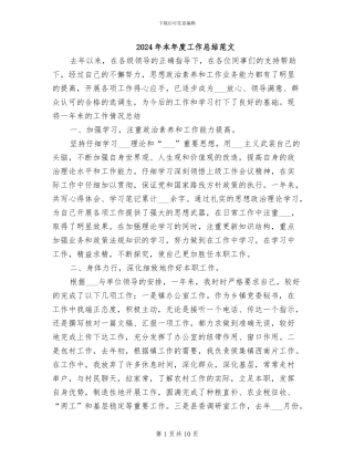 2024年本年度工作总结范文