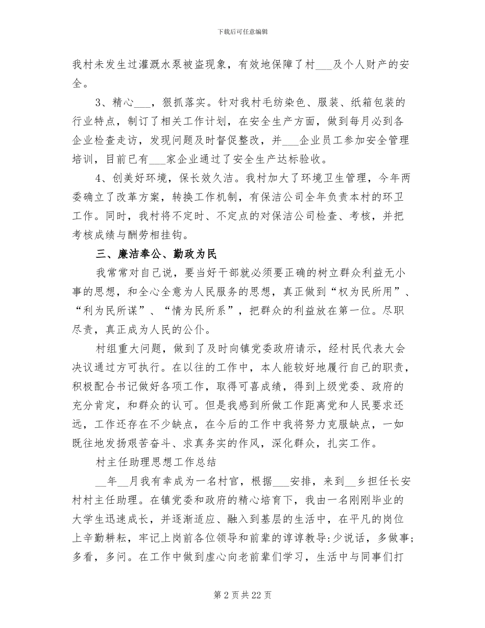 2024年村主任工作总结_第2页