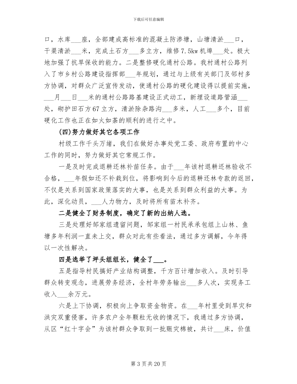 2024年村书记年终工作总结_第3页