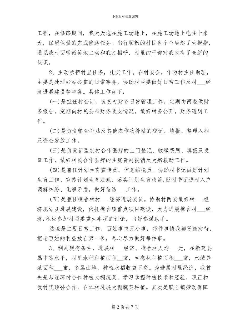 2024年村会计试用期工作总结_第2页