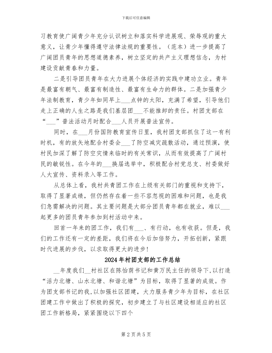 2024年村团支部年终小结_第2页