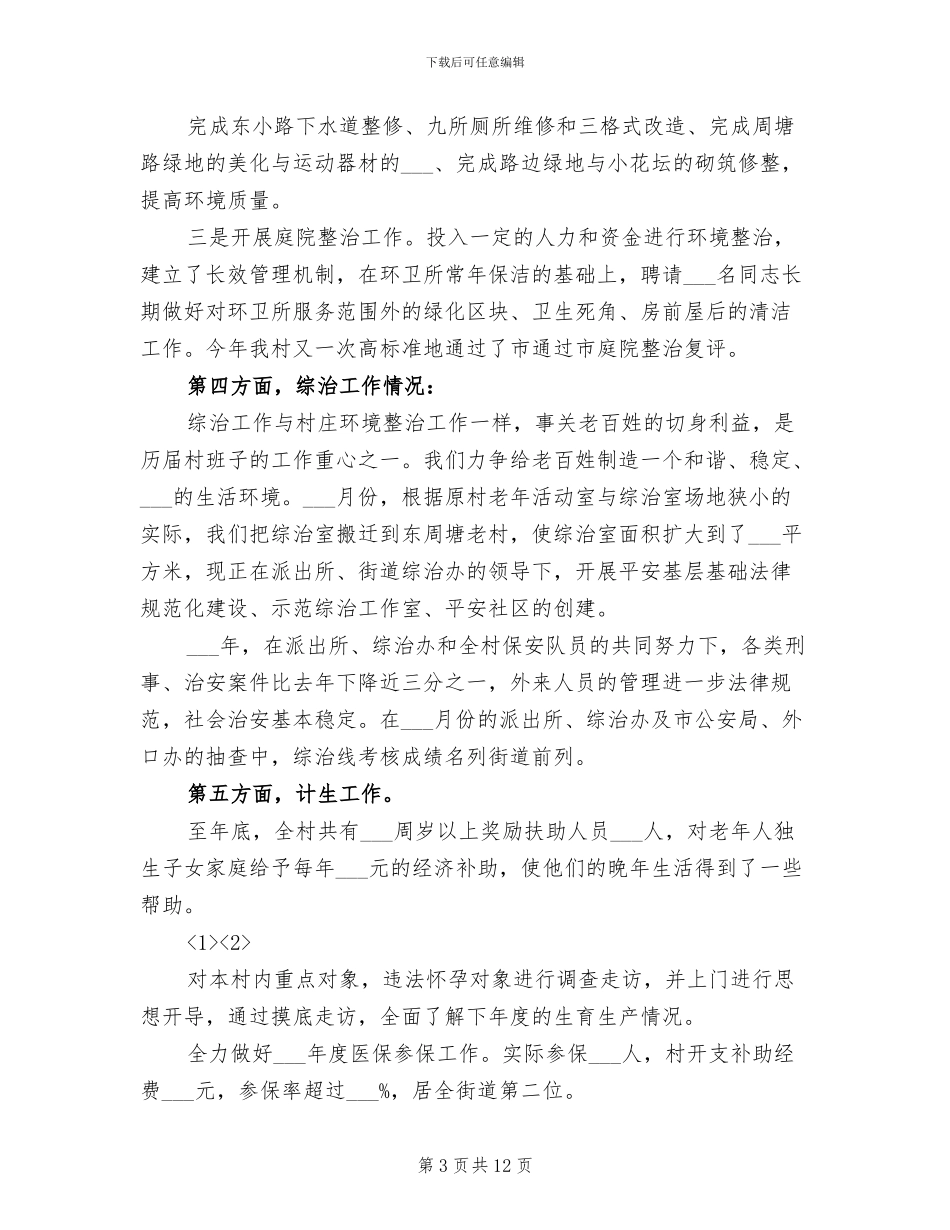 2024年村委会年度工作总结_第3页