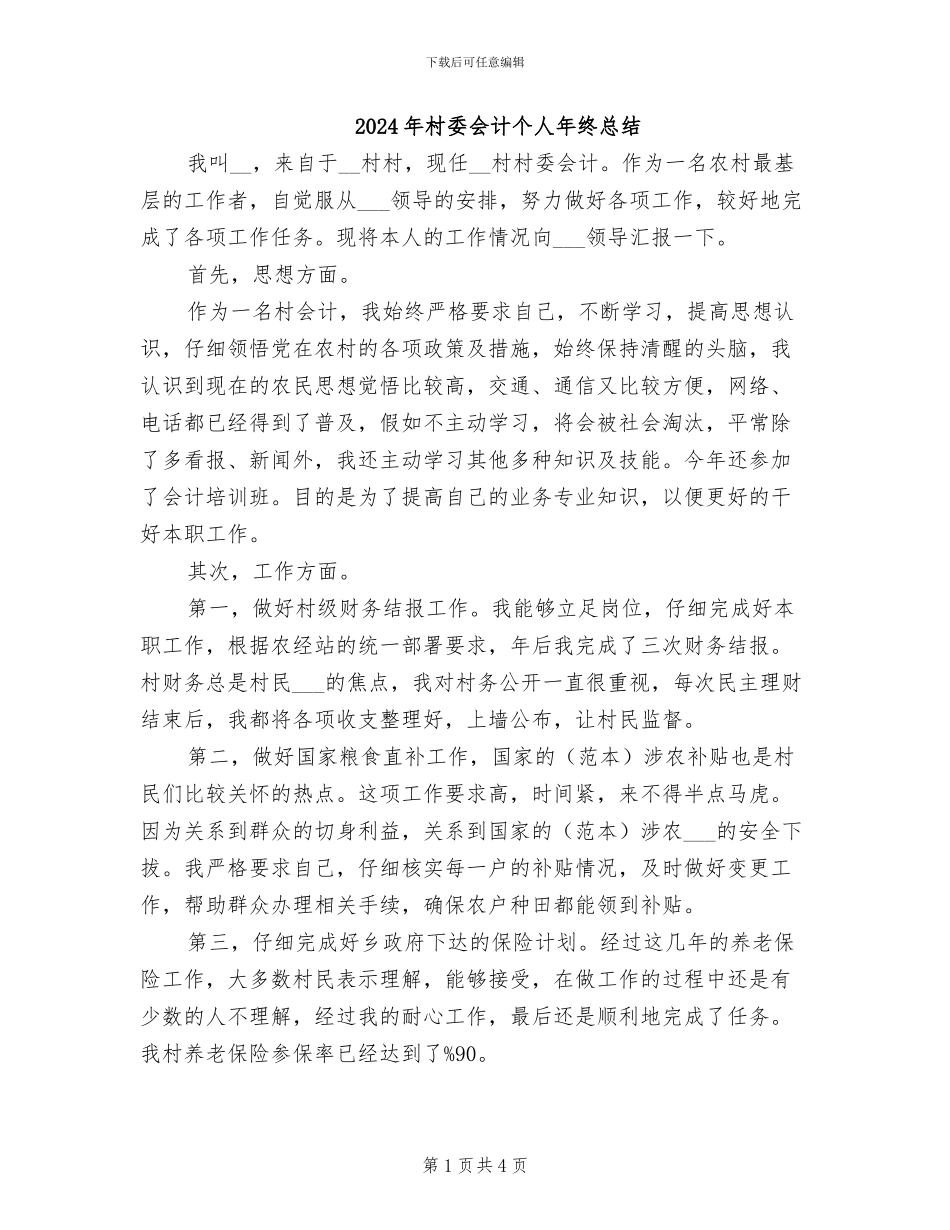 2024年村委会计个人年终总结_第1页