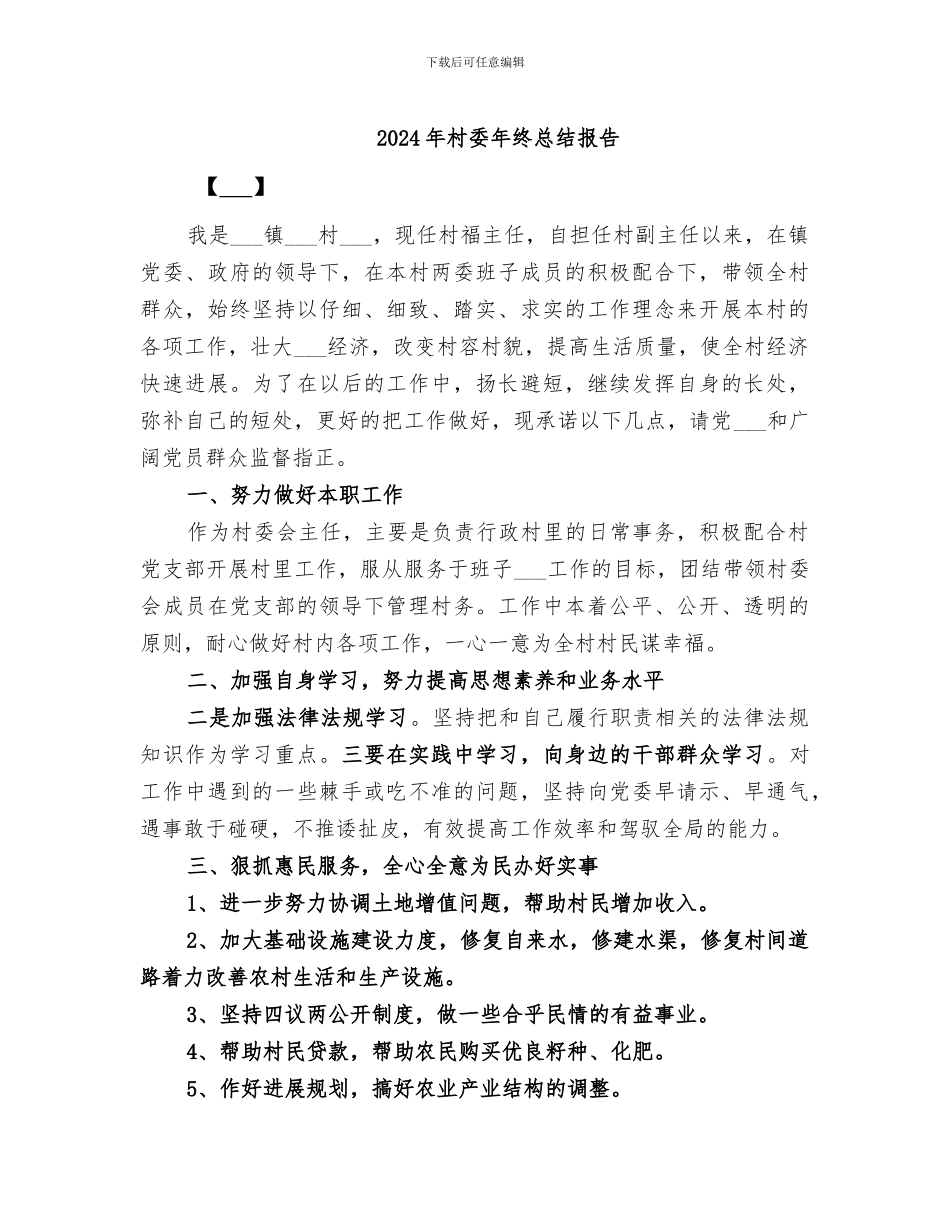 2024年村委年终总结报告_第1页