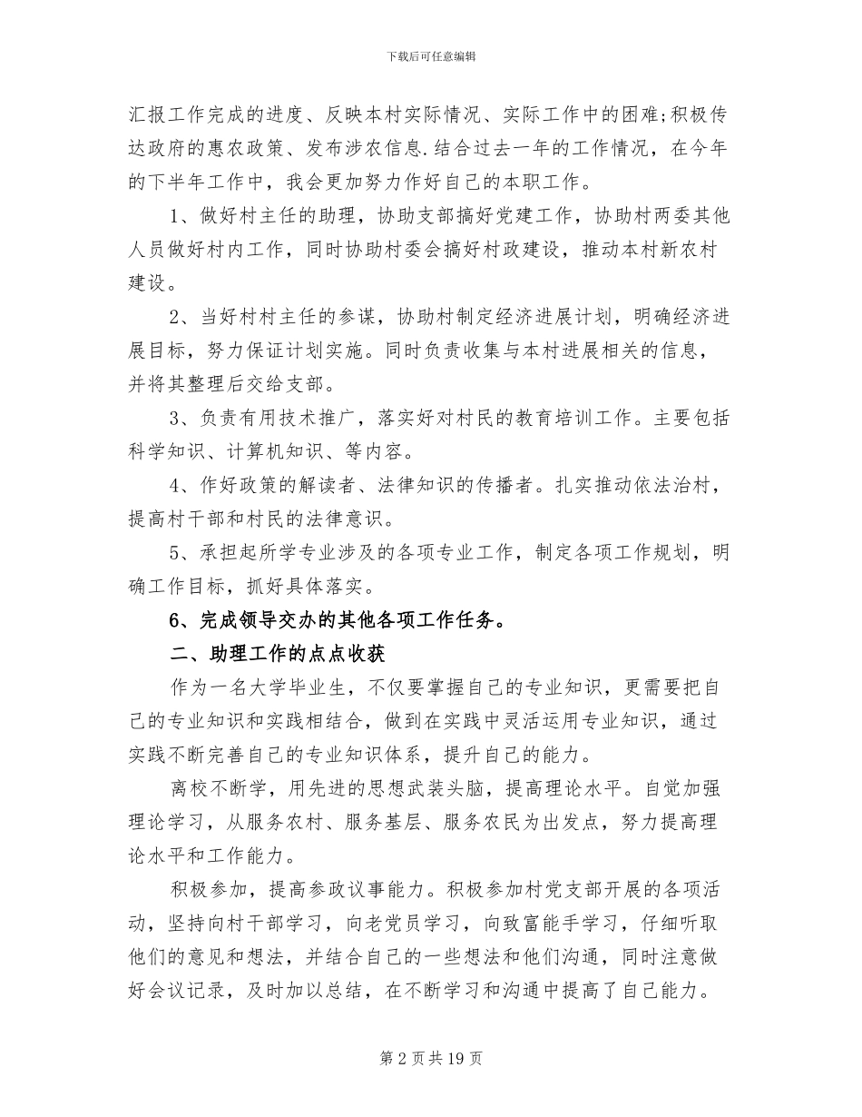 2024年村官个人工作总结报告_第2页