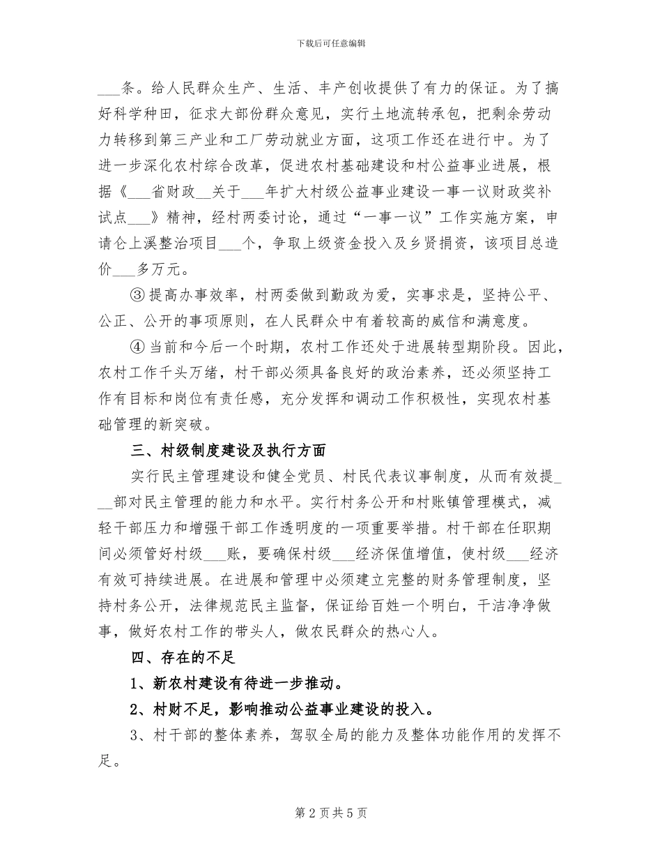 2024年村干部年度总结_第2页