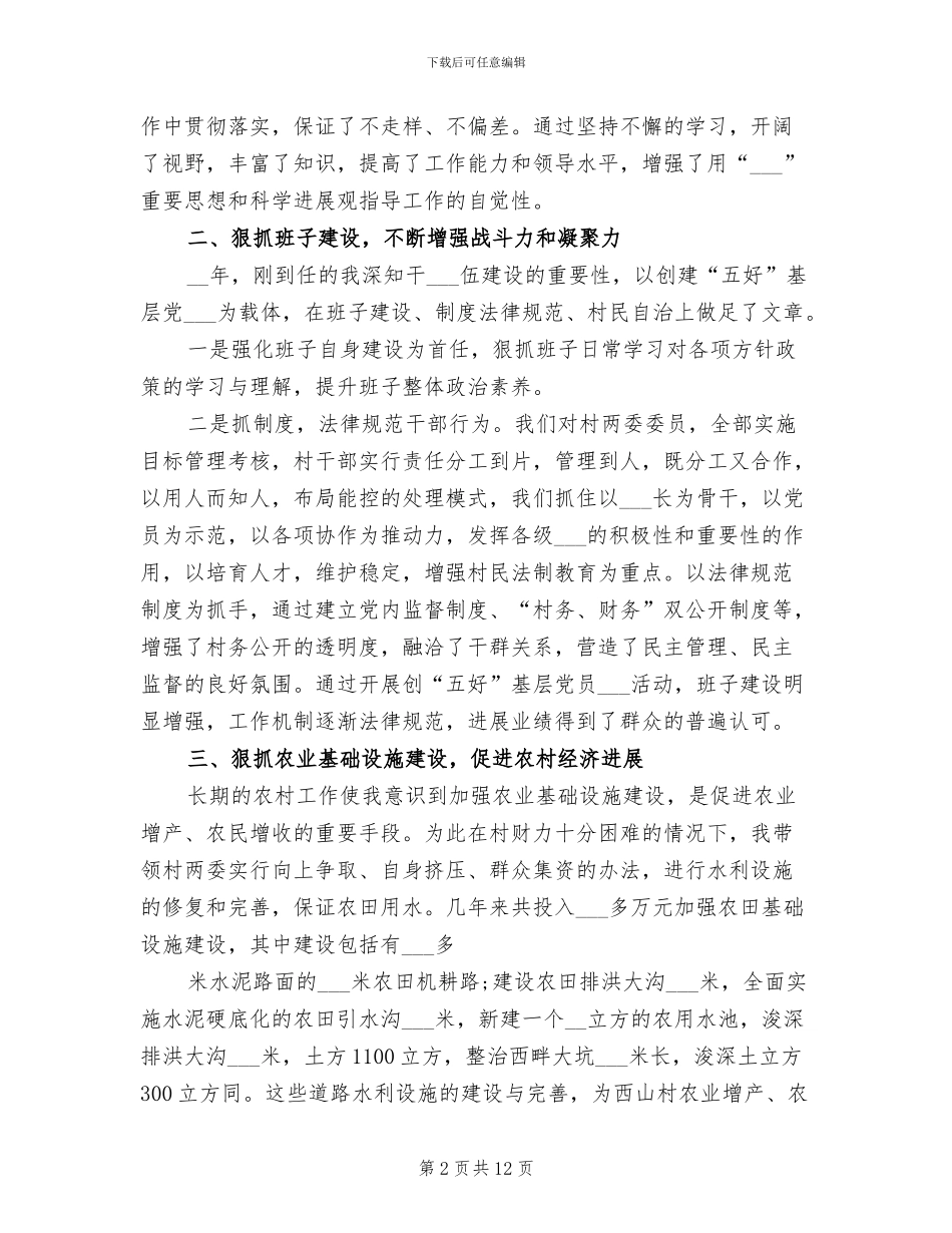2024年村支部书记个人工作总结二_第2页