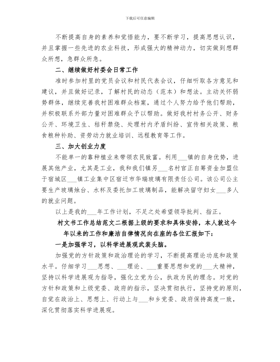 2024年村文书工作总结_第3页